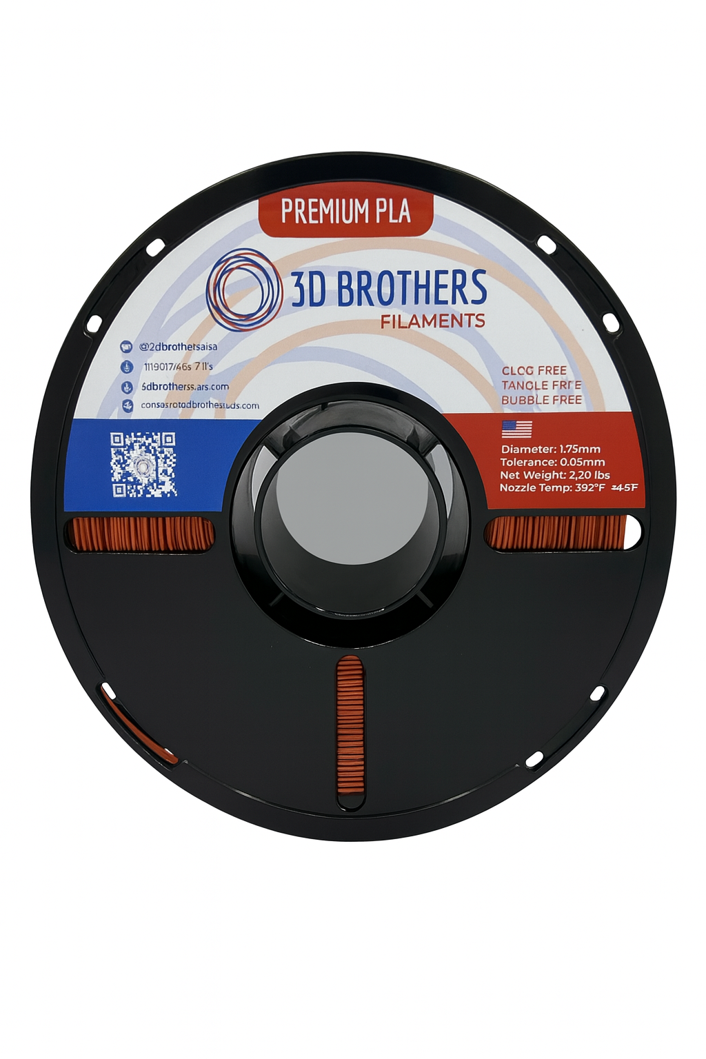 PLA Filament - Copper Metallic 1kg - 1.75mm