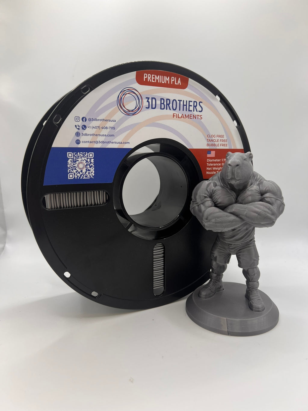 PLA Filament - Silver Pearl Metallic 1kg - 1.75mm