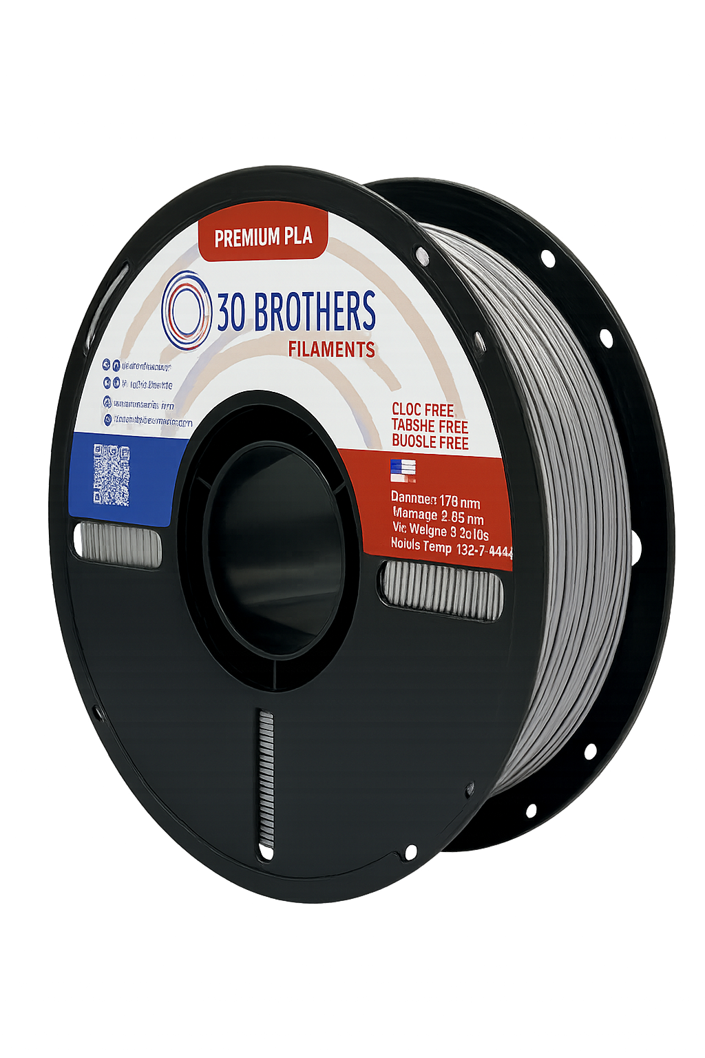 High Speed PLA Filament 1.75mm SILVER METALLIC – Made in USA | 1kg Spool | 3D Brothers USA