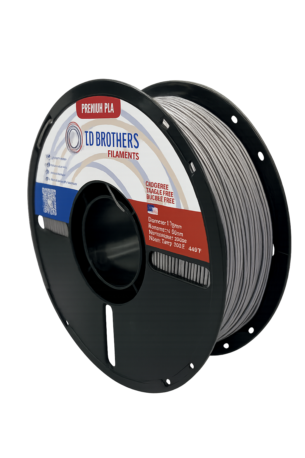 PLA Filament - Silver Pearl Metallic 1kg - 1.75mm