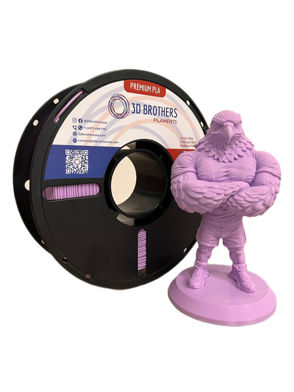 High Speed PLA Filament 1.75mm LAVANDER – Made in USA | 1kg Spool | 3D Brothers USA (Copy)