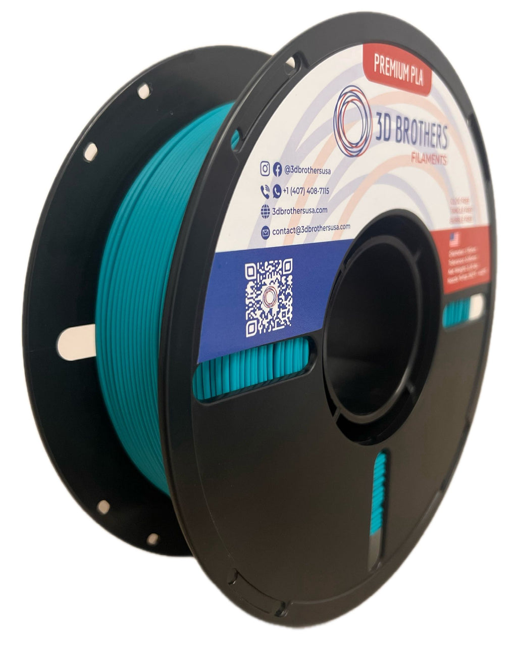 High Speed PLA Filament 1.75mm TEAL – Made in USA | 1kg Spool | 3D Brothers USA
