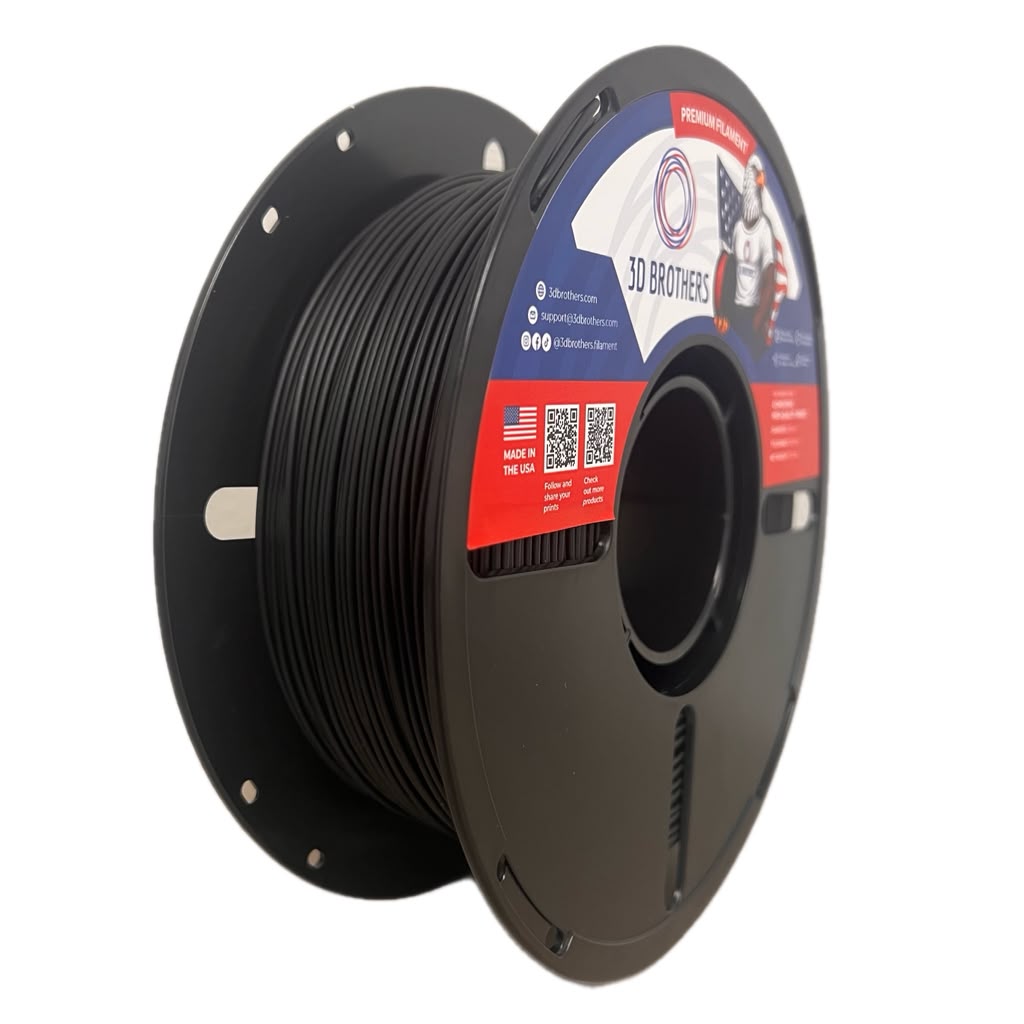 PCTG Filament 1.75mm BLACK – Made in USA | 1kg Spool | 3D Brothers USA
