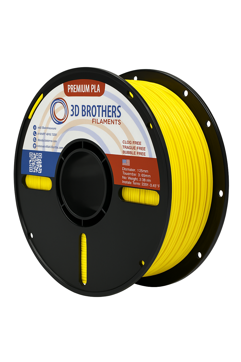 PLA Filament - Yellow 1kg - 1.75mm