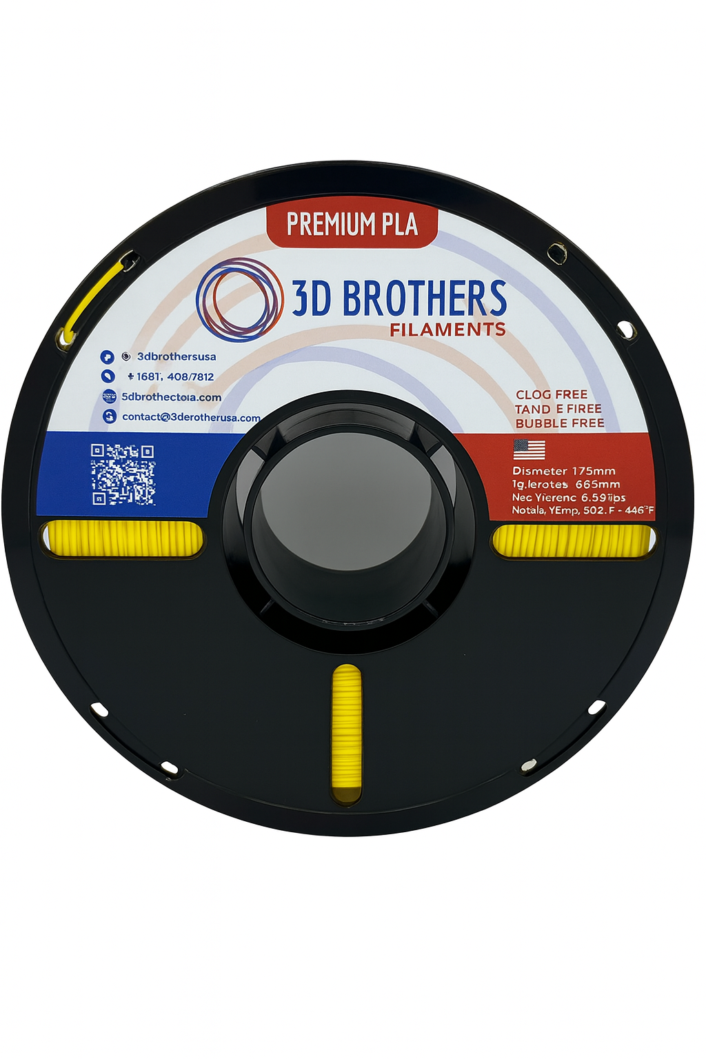 PLA Filament - Yellow 1kg - 1.75mm