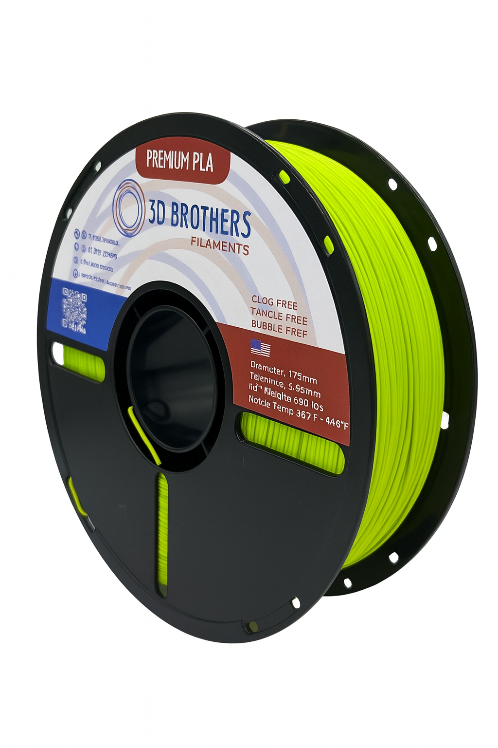 PLA Filament - Yellow Green 1kg - 1.75mm